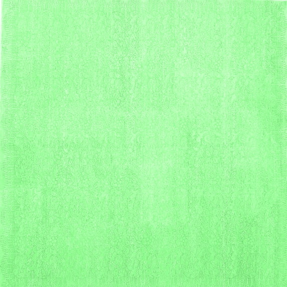 Ahgly Company Indoor Square Solid Emerald Green Modern Area Rugs, 8' Square