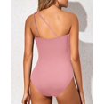 thumbnail image 3 of SURJDE One Shoulder One Piece Swimsuit for Women Tummy Control Bathing Suits Modest Full Coverage Keyhole Swimwear, 3 of 6