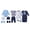 Blue Dinosaur, variant on KIMI BEAR Preemie Baby Boy Layette Set Shower Gift Essential Clothes 4 Packs Rompers Pants Sleeper Gown with Hats Mittens Newborn Outfits Set Essentials Clothing Blue NB