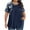 Navy, variant on Womens Pleated Graphic Tees Plus Size Clothes Crew Neck Floral Tshirts Casual Trendy Summer Tops Red, 4XL