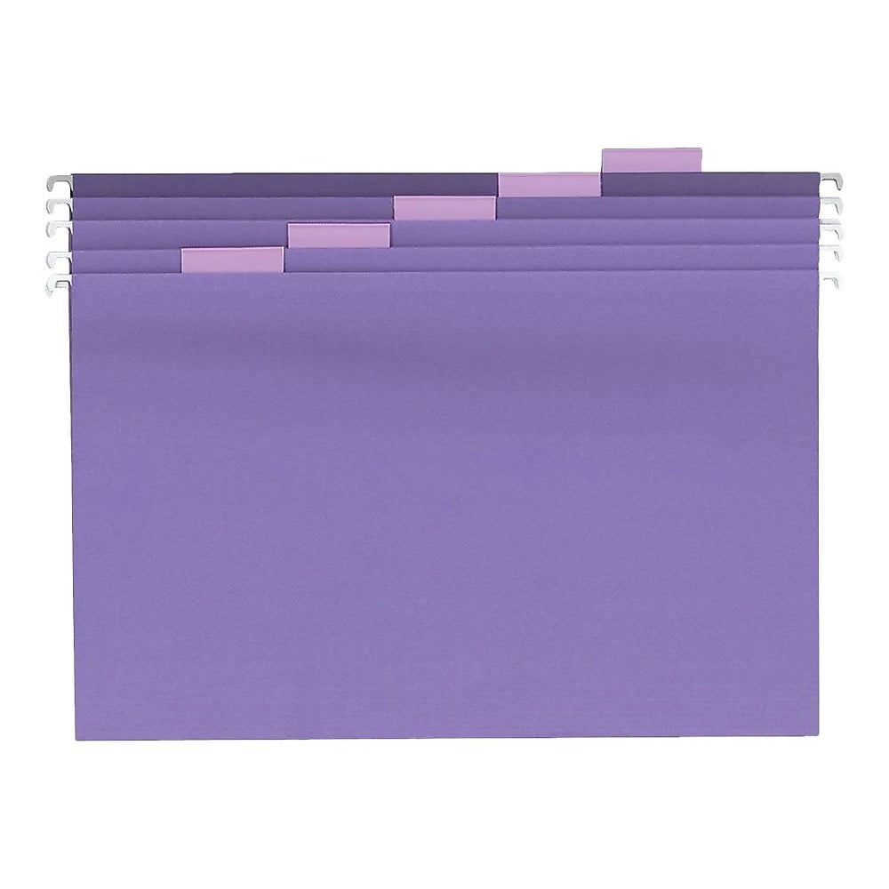 419218 Staples Hanging File Folders 5 Tab Legal Size Purple 25/Box 