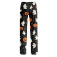 thumbnail image 5 of Pajama Pants for Women Halloween Ghost Bat Print Soft Drawstring Comfy Sleep Pants, 5 of 5