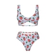 thumbnail image 4 of Daiia Strawberries Women's Bikini Set Two Piece Swimsuit High Waisted Bikini Adjustable Straps Bikini Perfect for Beach, Pool, and Summer Vacation-XX-Large, 4 of 9