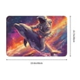 thumbnail image 3 of Xecao Astronaut Dolphin print Flannel Mat: Non-slip, 16x24in. Ideal for kitchen, bedroom, bath & living room., 3 of 9