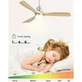 thumbnail image 6 of Sofucor 52" Ceiling Fan with Light and Remote, 3 Reversible Burlywood Blades, Nickel Finish", 6 of 11