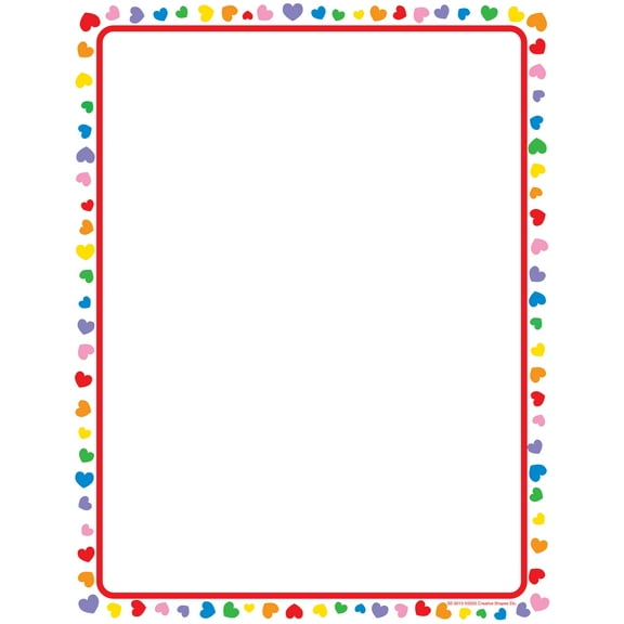 SHAPES ETC. Designer Paper - Heart (50 Sheet Package)