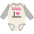 thumbnail image 3 of Inktastic I Love Flamingos Pink Bird Girls Long Sleeve Baby Bodysuit, 3 of 5