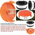 thumbnail image 2 of Recortadora de hilo de carrete Rewera para desbrozadoras Black and Decker, 8 carretes de hilo para desbrozadora con 2 cubiertas de carrete y 2 resortes, carretes A6481 A6485 compatibles con Black and, 2 of 5