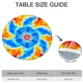 thumbnail image 6 of Colorful Rainbow Tie Dye Spiral Pattern Round Fitted Tablecloth with Elastic Edge,Dining Table Cover Waterproof,Outdoor Round Tablecloth for Camping,Dining,Indoor and Outdoor, 6 of 7