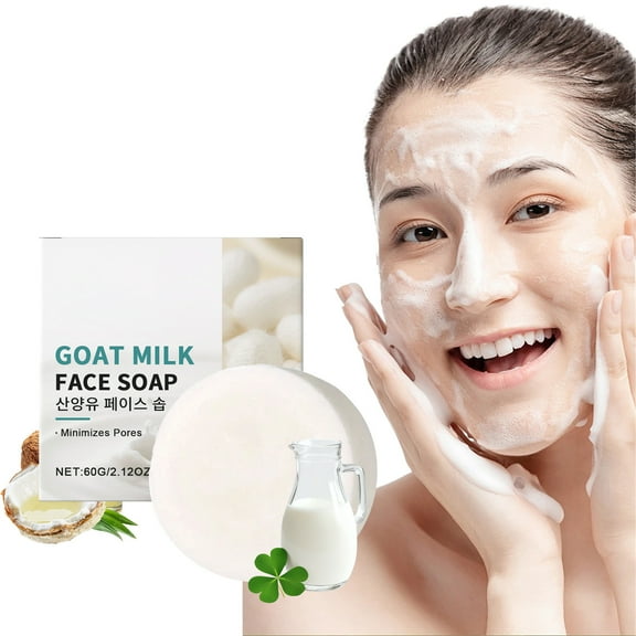 SDJMa Goat Milk Cleansing Soap, Gentle Facial Bar for Sensitive Skin, Moisturizing & Oil-Balancing