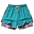 thumbnail image 6 of COMVALUE Womens Swim Trunks with Compression Liner Quick Dry 7 Inch Bathing Suit Beach Short with Zipper Pockets (Mint Green, L), 6 of 9