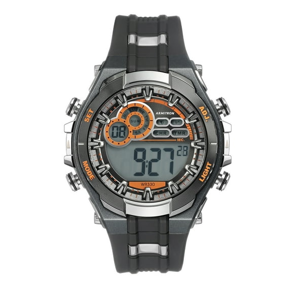 Men's Multi-Functional Digital Gray and Black Watch