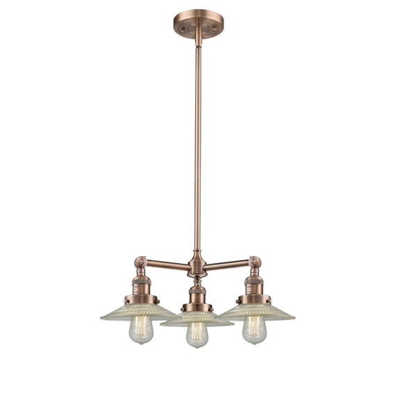 Innovations Lighting 207 Halophane Halophane 3 Light 22" Wide Chandelier - Copper