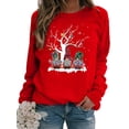 thumbnail image 1 of Innerwin Sweatshirts de Noël Imprimé Gnome pour Femmes Pull Col Rond Confortable Rouge TP, 1 of 2