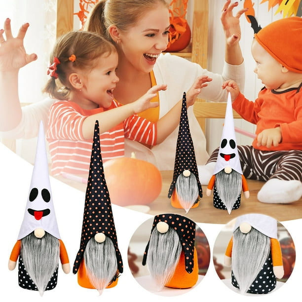 Xihbxyly Muñeca Sin Rostro de Halloween, Adorno de Gnomo Suave, Patrón de Estrellas y Rayas, Decoración para El Hogar y La Oficina, Decoración Festiva, Regalo de La Suerte para La Familia, Tamaño 40
