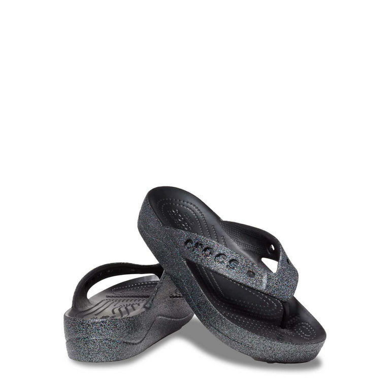 Crocs Women's Baya Platform Glitter Flip Sandal 