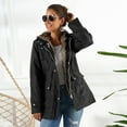 thumbnail image 4 of Women’s Winter Mid-Length Hooded Coat with Removable Plush Liner Thick Warm Windbreaker Jacket Black Size L, 4 of 7