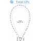 thumbnail image 2 of 1 collar con soporte para anillos de 21,26 pulgadas de acero inoxidable con clip para papel, colgante redondo con cierre de esposas., 2 of 9