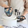 thumbnail image 6 of Pofeuu Forest Lake White Horse Print Thickened Mini Silicone Oven Mitts Heat Resistant, Rubber Oven Mitt Gloves, Finger Pinch Grips, Pot Holder, Silicone Potholder, 6 of 7