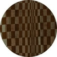 thumbnail image 1 of Ahgly Company Indoor Round Checkered Turquoise Blue Modern Area Rugs, 6' Round, 1 of 4