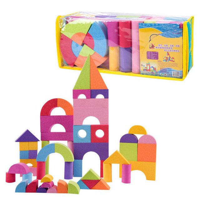 Juego De Construcción De Bloques De Construcción De Espuma De 100 Piezas Para Niñas Y Juego De Construcción: Formas Geométricas Y Tamaños De Apr Baoblaze Juguete de bloques de construcción para niños