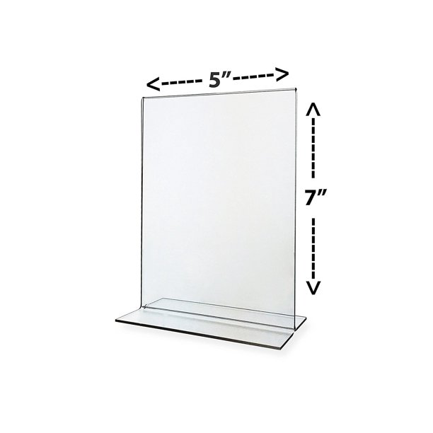 StandUp DoubleSided Sign Holder, Plastic, 5 x 7, Clear Total of 2
