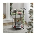 thumbnail image 5 of mDesign Metal Vintage Round Beverage Rolling Cart for Home - 2-Tier Serving Bar Trolley with Easy-Glide, Rotating Wheels, Built-in Handle, and Glass Shelves for Wine and Craft Beer - Black Round, 5 of 7