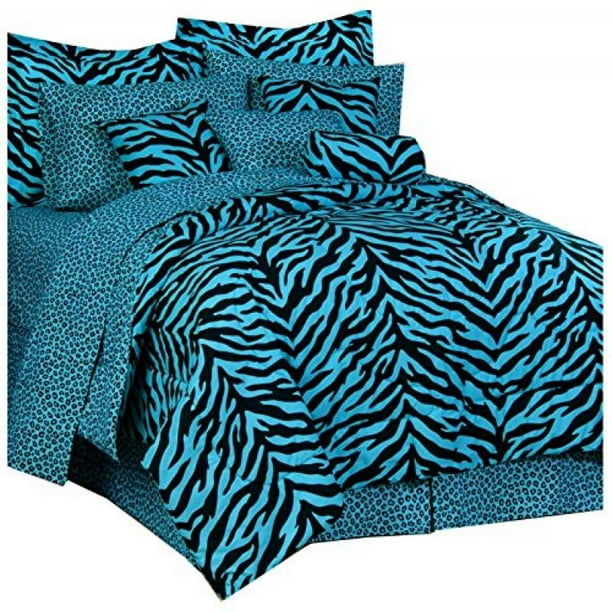 Karin Maki Zebra Complete Bedding Set, Queen, Blue