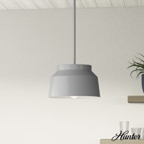 Hunter - Cranbrook 1-light Dove Grey, Medium Size Pendant Light, Dimmable, Modern Style, Bell Shaped, for Bedrooms, Dining, Living Rooms - 19024