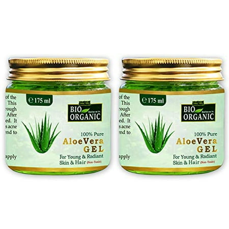 Indus valley 100% Natural, Pure Aloe Vera Gel for Skin and Hair - No Parabens, Silicones, Mineral Oil, Synthetic Fragrance (Set of 2, (Best Aloe Vera Gel For Hair)