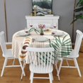 thumbnail image 2 of Round Waterproof Tablecloth 60×60 Inch, Boho Style Reusable Indoor/Outdoor Durable Table Cover for Party Kitchen Dinner Room Decor, 2 of 6