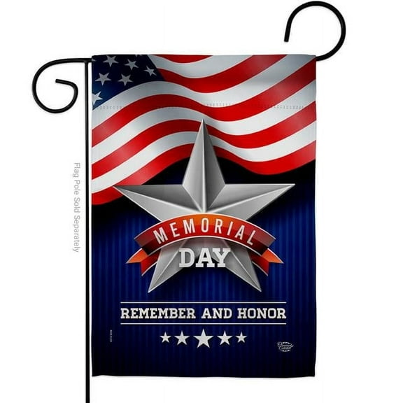 Ornament Collection G192546-BO 13 x 18.5 in. Memorial Day Star American Vertical Garden Flag with Double-Sided House Decoration Banner Yard Gift