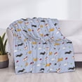 thumbnail image 3 of Honeii Dogs Are Running print throw blanket, crafted from cozy cotton flannel, offers versatile home decor as a bedding suitable for all seasons.-50"x40", 3 of 6
