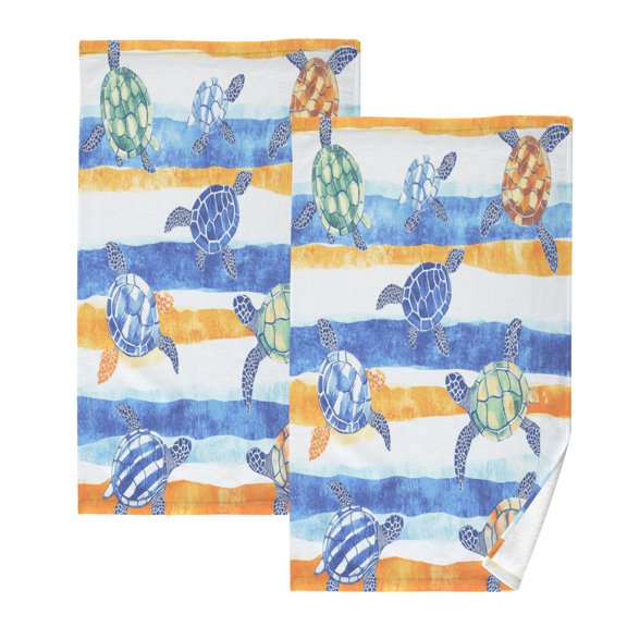 BZSMCE Face Towel Hand Towel Bath Towel Cotton Bath Towel Sets Hand Bath Towels Fashion Turtle Parade Pattern