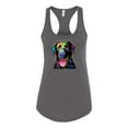 thumbnail image 2 of Love Can Make a Tail Wag Pitbull Dog Lover Ladies Racerback Tank Top, Dark Grey, Small, 2 of 3