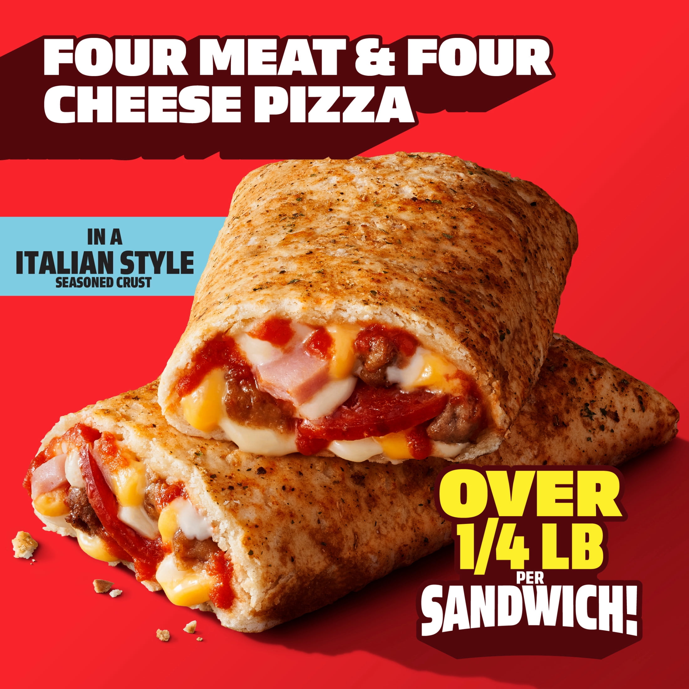 Hot Pockets Frozen Sandwich Four Meat and Four Cheese Sandwich, 51 Oz, 12 Count