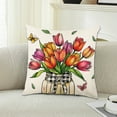 thumbnail image 6 of SPOORYYO Spring Printed Pillow Cover with Zipper, Polyester Cushion Cover for Sofa Decor, 6 of 6