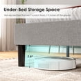 thumbnail image 2 of Noble House Full Size Platform Bed Frame with Upholstered Headboard, Wood Slat Support, Modern Noise-Free Design, Grey, 2 of 9