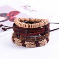 thumbnail image 3 of 4 Pcs Bohemian Bracelet for Women Faux Leather Cuff Bracelet Multi Layer Western Jewelry Crystal Wristbands, 3 of 7