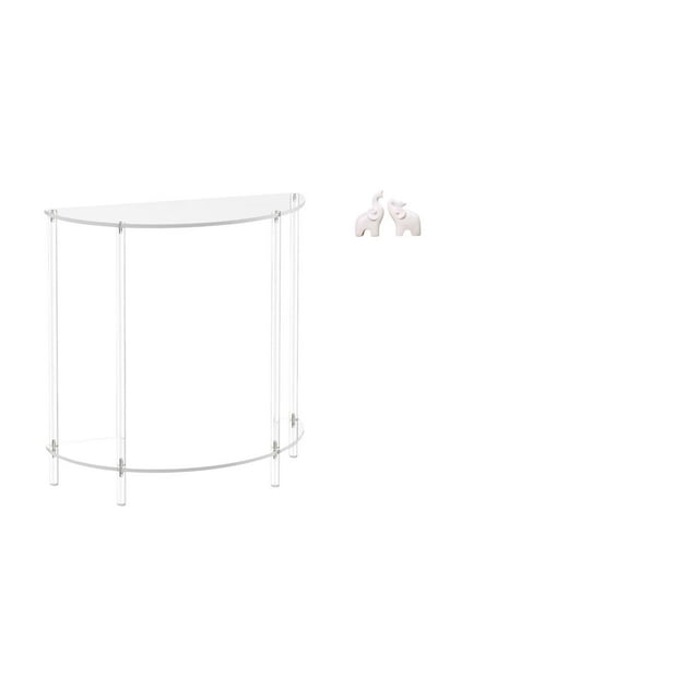 Mesita de noche de acrílico,Mesa auxiliar de acrílico transparente Mesa auxiliar transparente en capas,Mesa pequeña de acrílico,mesita de noche pequeña,compacta,Escultura de