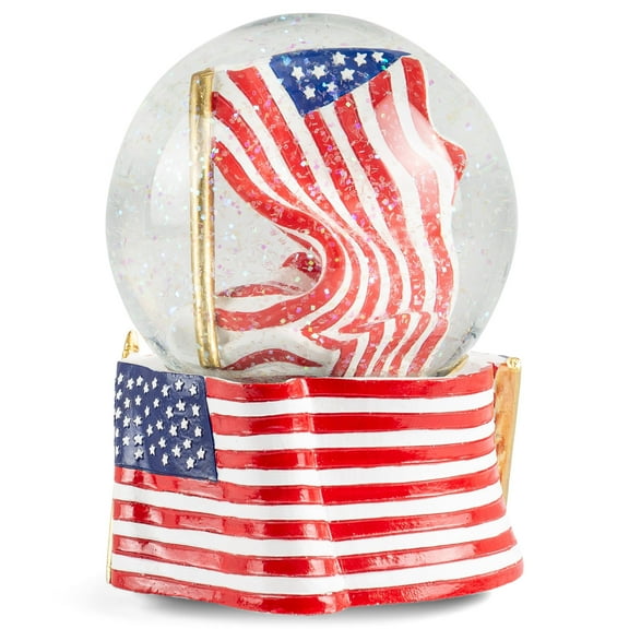 Elanze Designs Howling Glitter Wolf with Babies Figurine 100MM Water Globe Plays Tune Born Free