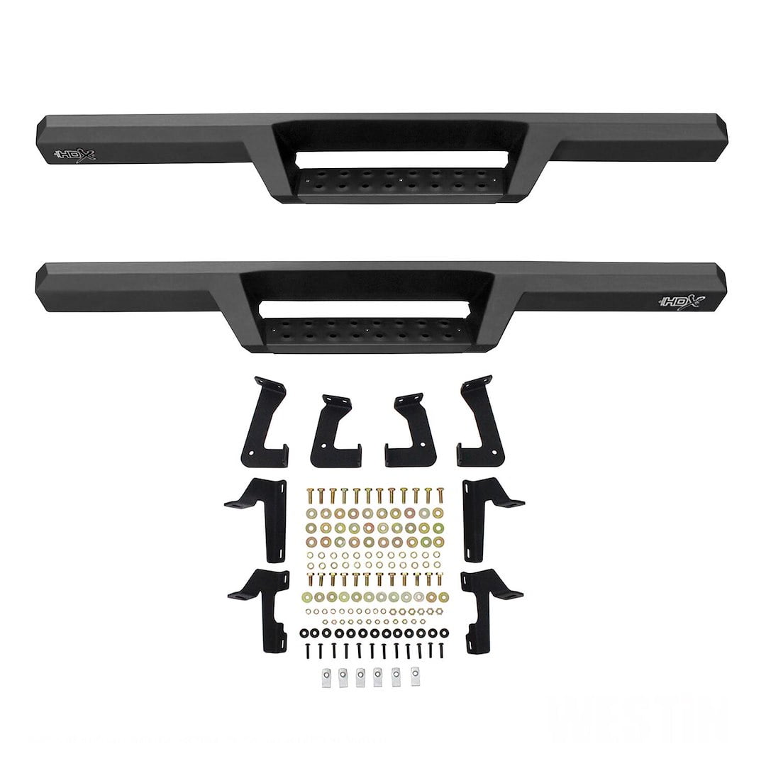 Westin 56-14055 4" Cab Length HDX Drop Nerf Step Bars with Black Step Plates