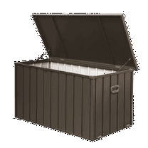YIYADO 200 Gallon Outdoor Deck Box with Lockable Lid, Large Patio Storage Bin for Cushions, Throw Pillows, Garden Tools, Portable with Side Handles, Dark Gray