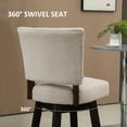 thumbnail image 3 of HOMCOM Swivel Bar Stools Set of 2 Fabric Tufted Counter Height Bar Stools, 3 of 9
