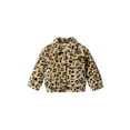 thumbnail image 1 of ZAXARRA Girls Autumn Winter Plush Coats Solid Color/Leopard Print Lapel Button Outerwear, 1 of 9