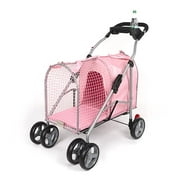 Kittywalk 5th Ave Pet Stroller Pink 26” x 14” x 35.5"