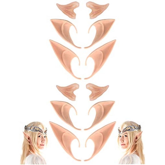 Orejas de Elfo de Hada de Cosplay Accesorios de Disfraz para Halloween y Navidad 6 Pares CEDAR BRIGHT