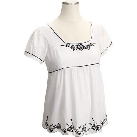 Maternity Short-Sleeve Cambric Top