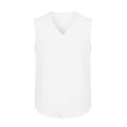 thumbnail image 6 of Sevevn Men's Linen-Look V-Neck Sleeveless Tank Top Workout Casual Vest White 3XL, 6 of 7