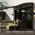 thumbnail image 5 of Outsunny 10' x 16' Outdoor Pergola Canopy, Wall-Mounted Metal Patio Canopy with Drainage Holes for Backyard Garden Porch, Cream White, 5 of 9